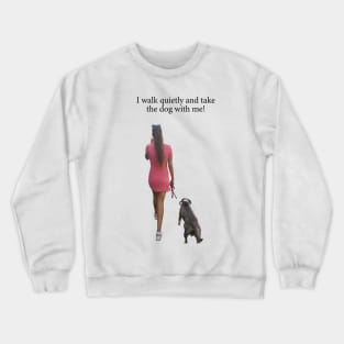 A girl with a dog Crewneck Sweatshirt